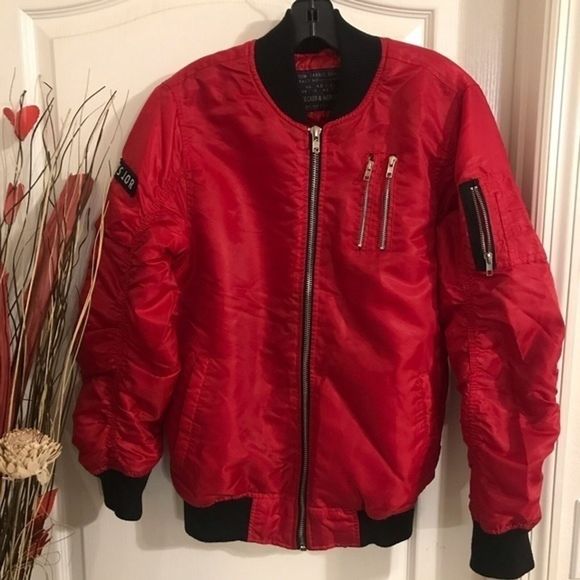 Bleaker & Mercer red bomber jacked SZ: M